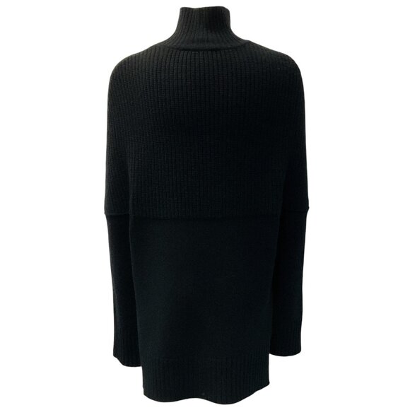 Brandon Maxwell Black Wool / Cashmere Tunic Sweater - Picture 3 of 4